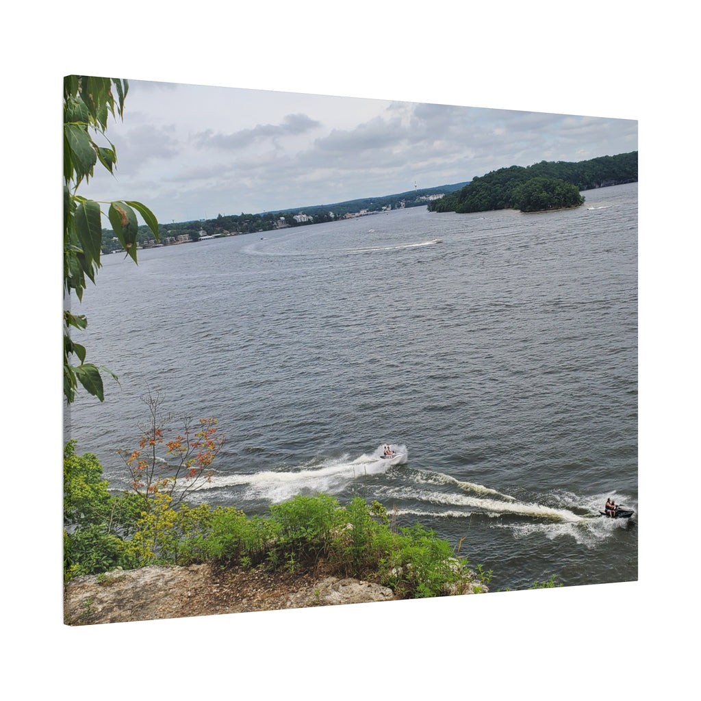 Lake View Speedboat Canvas