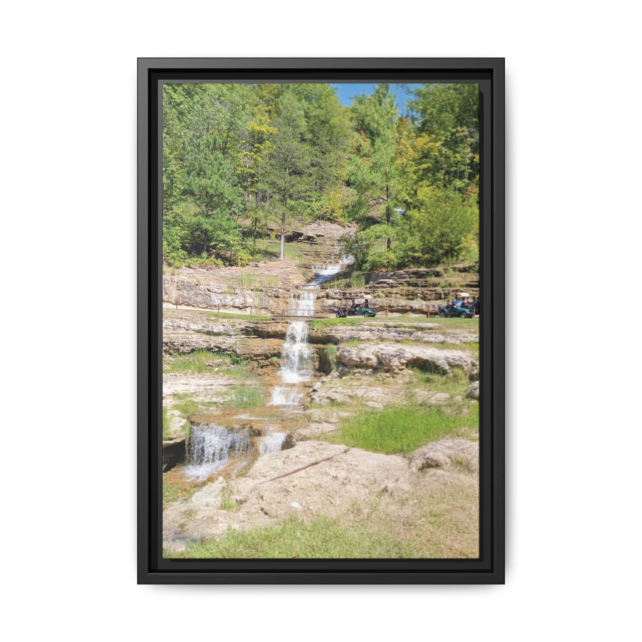 Waterfall Landscape Ozark Missouri Matte Canvas Framed Print