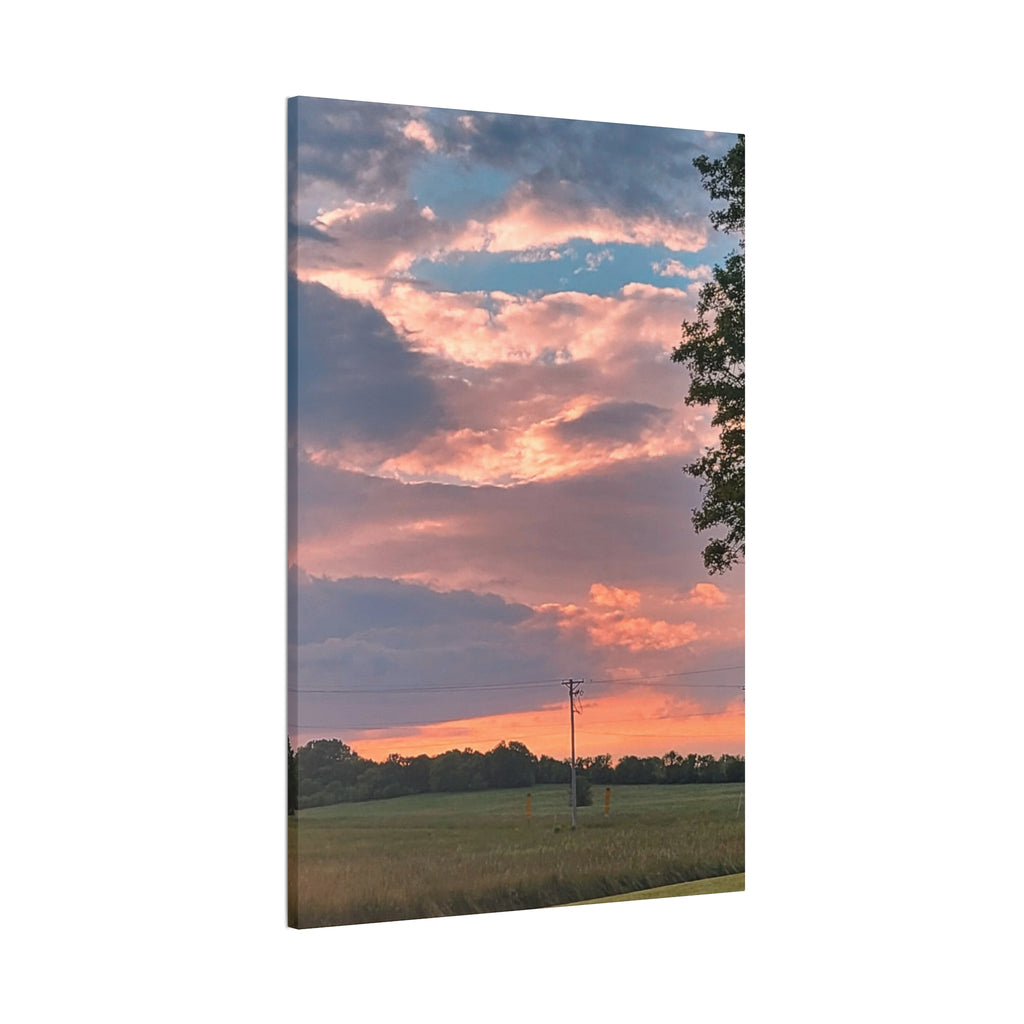 Pink Sunset Sky Canvas