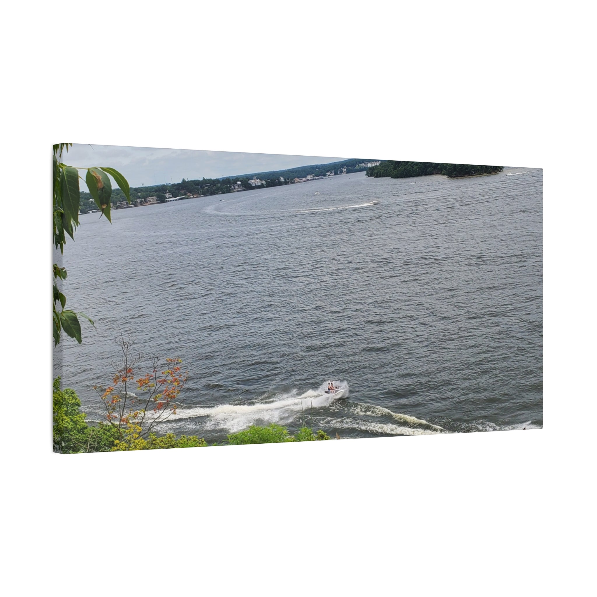 Lake View Speedboat Canvas