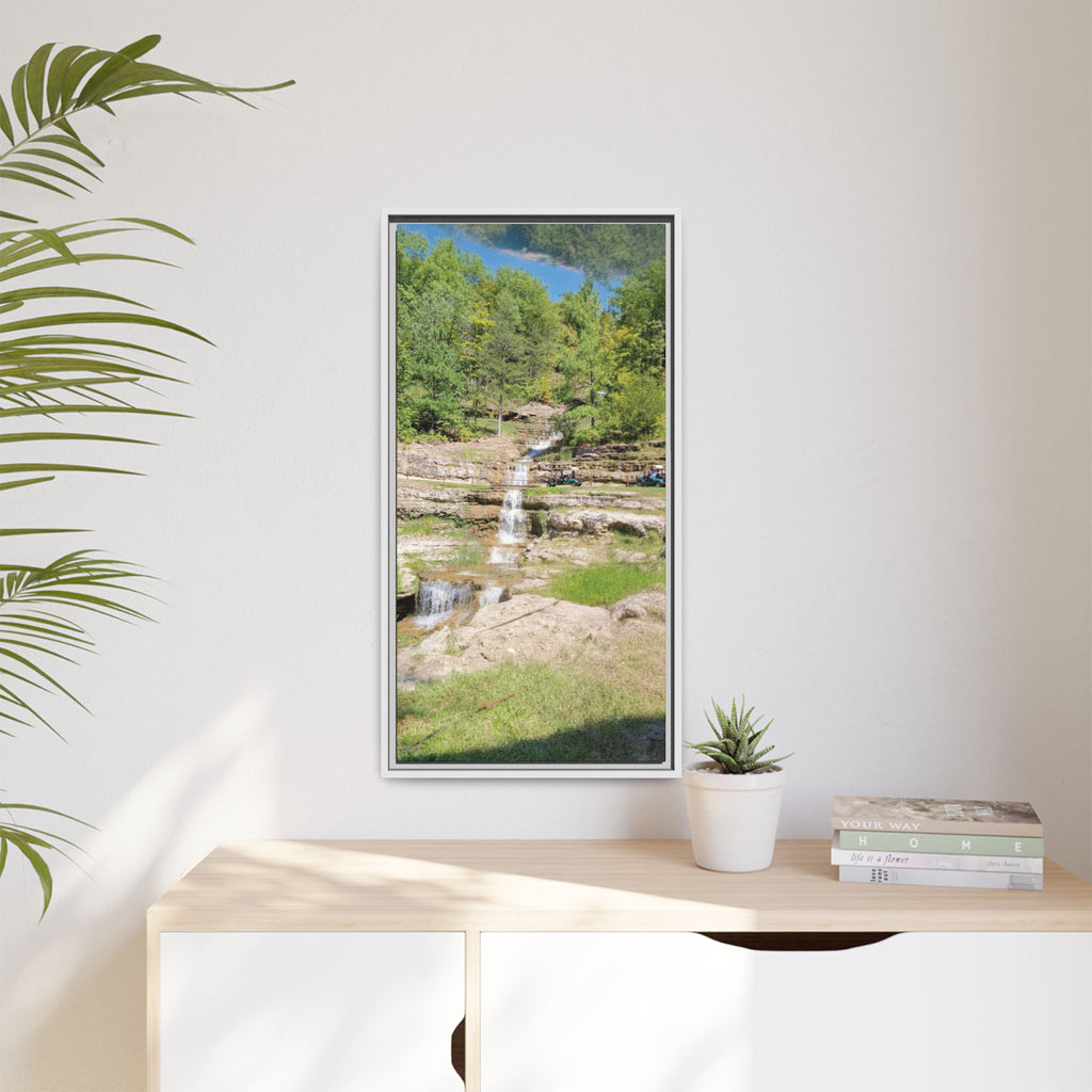 Waterfall Landscape Ozark Missouri Matte Canvas Framed Print