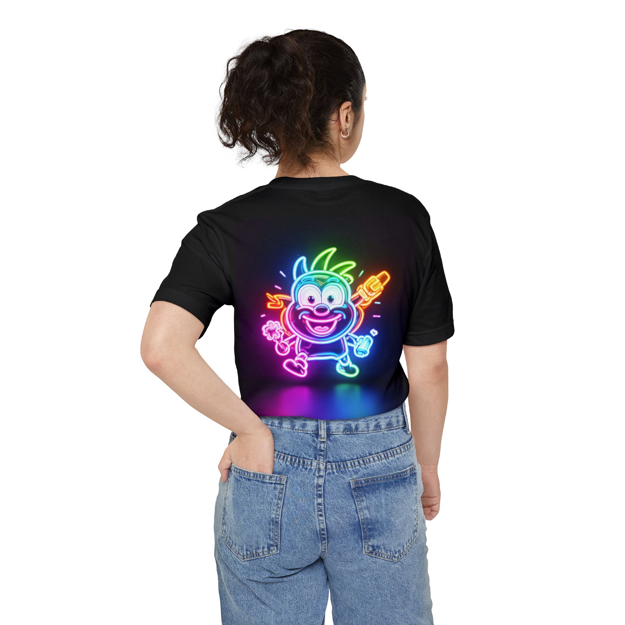 Neon Alien Character Pocket Tee | T-Shirt