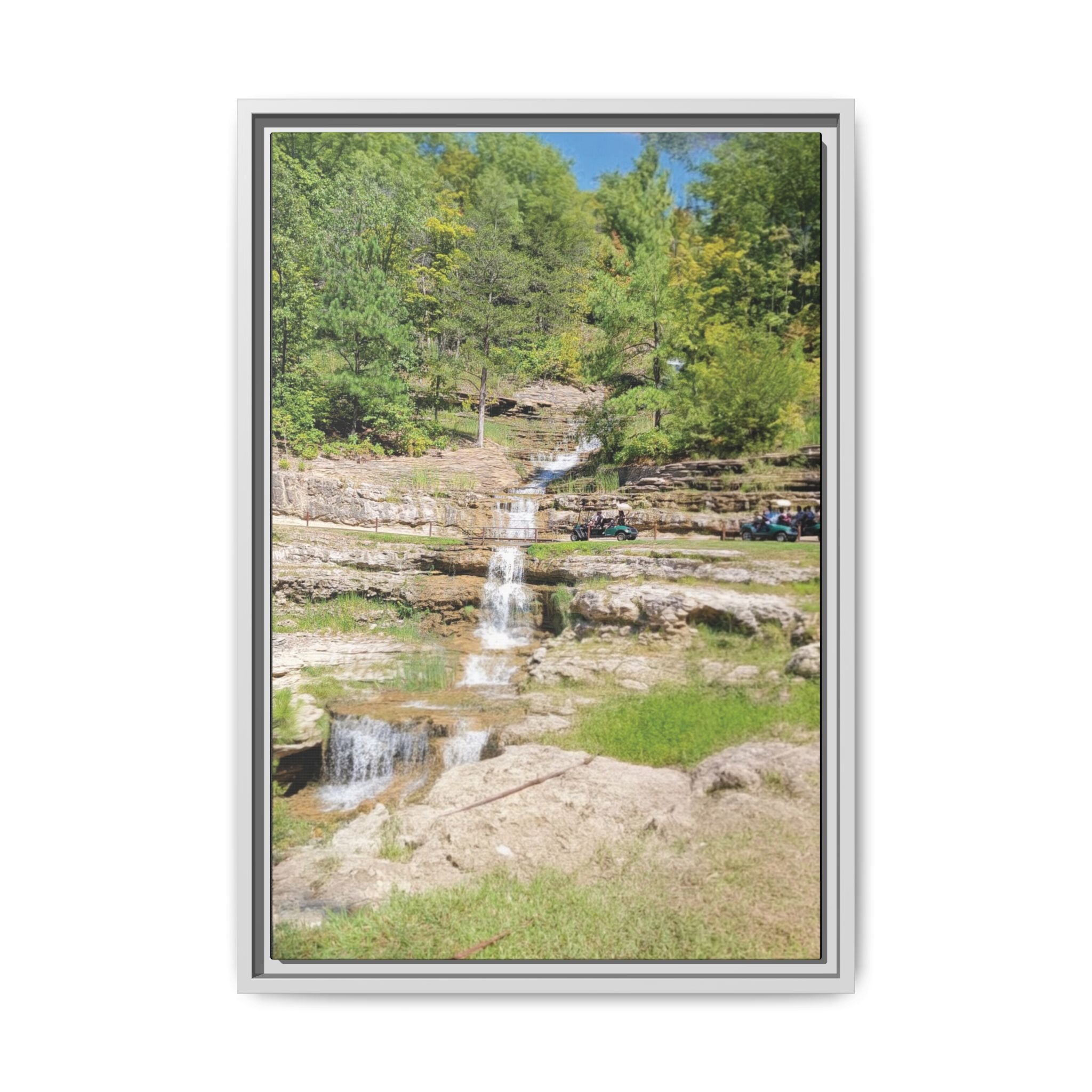 Waterfall Landscape Ozark Missouri Matte Canvas Framed Print
