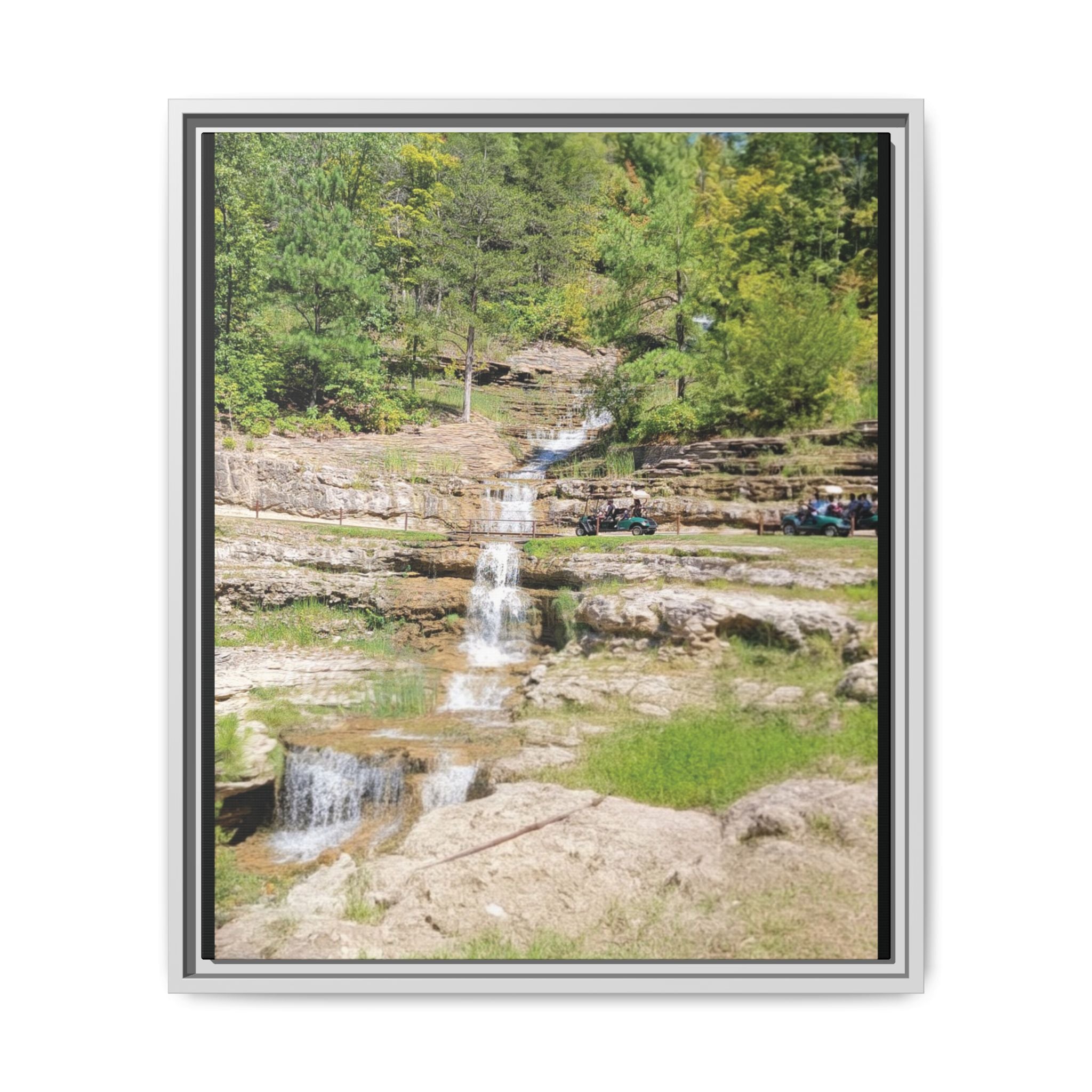 Waterfall Landscape Ozark Missouri Matte Canvas Framed Print