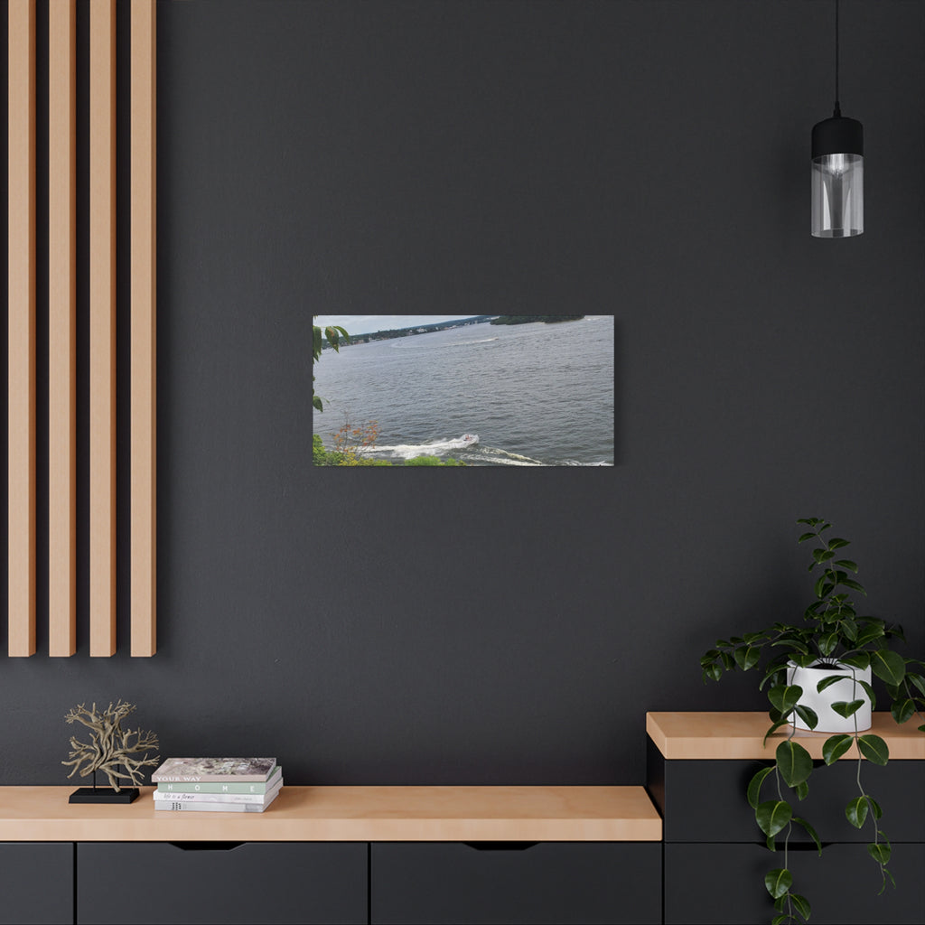 Lake View Speedboat Canvas