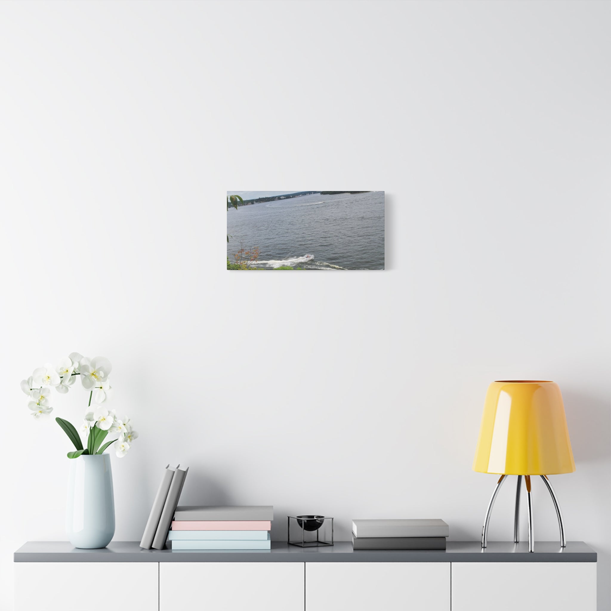 Lake View Speedboat Canvas