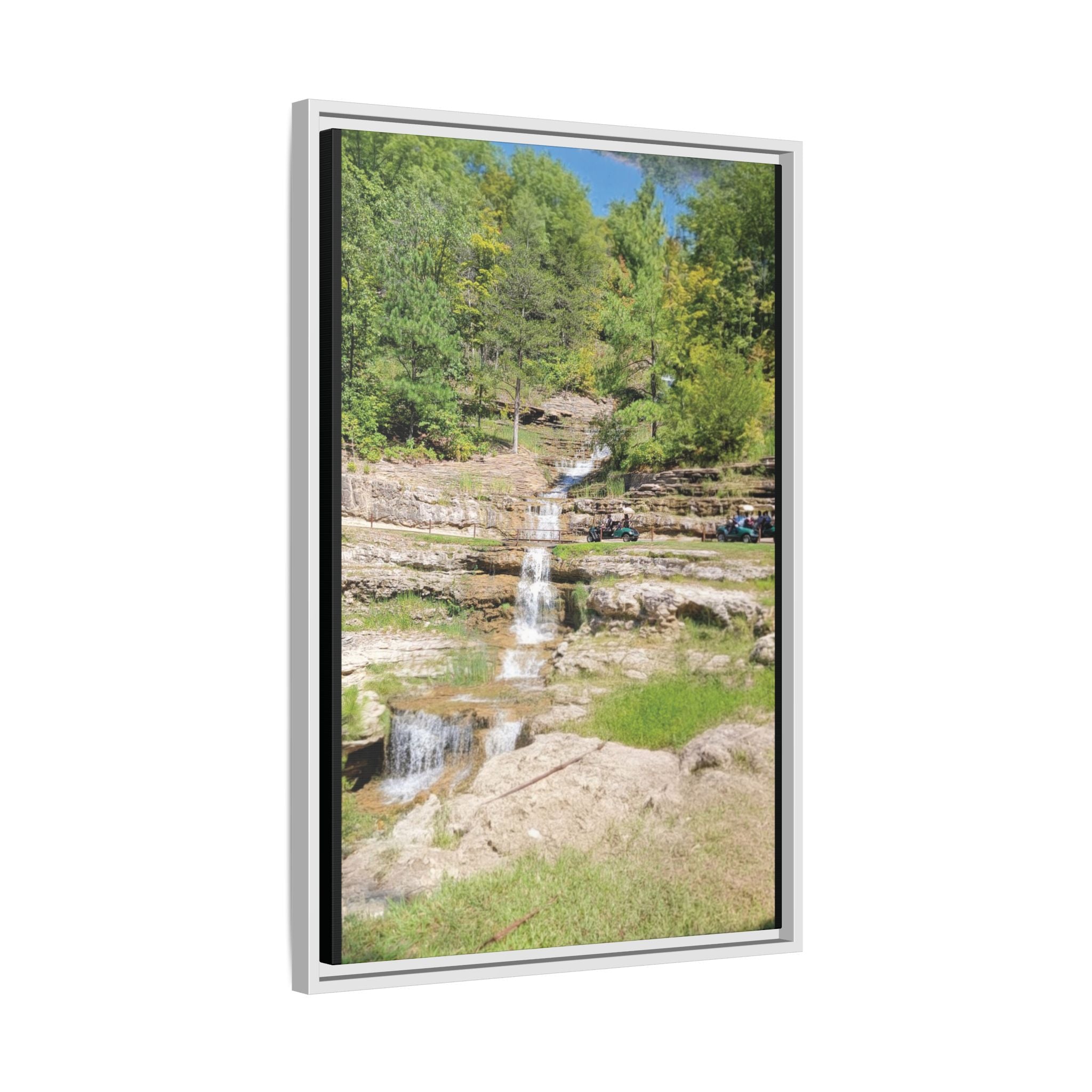 Waterfall Landscape Ozark Missouri Matte Canvas Framed Print