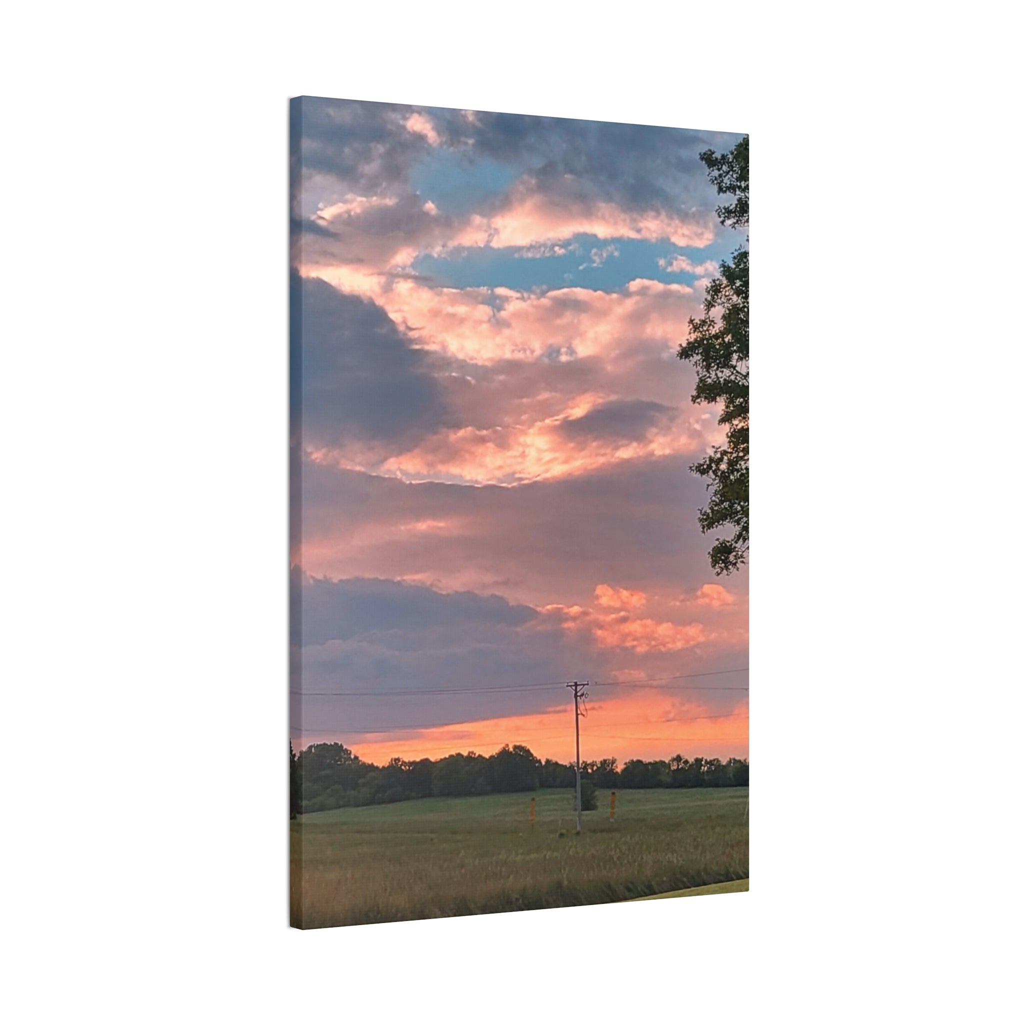 Pink Sunset Sky Canvas
