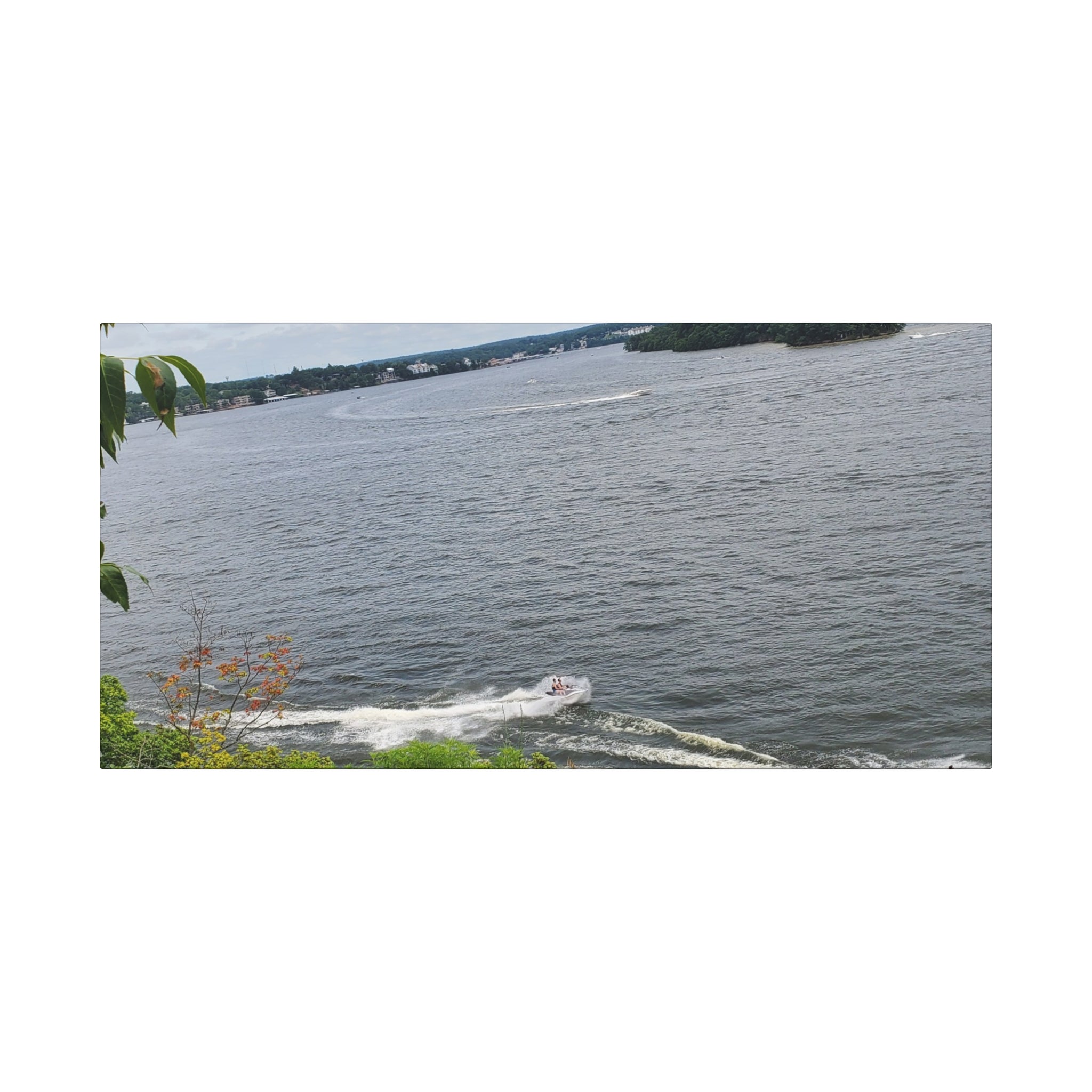 Lake View Speedboat Canvas