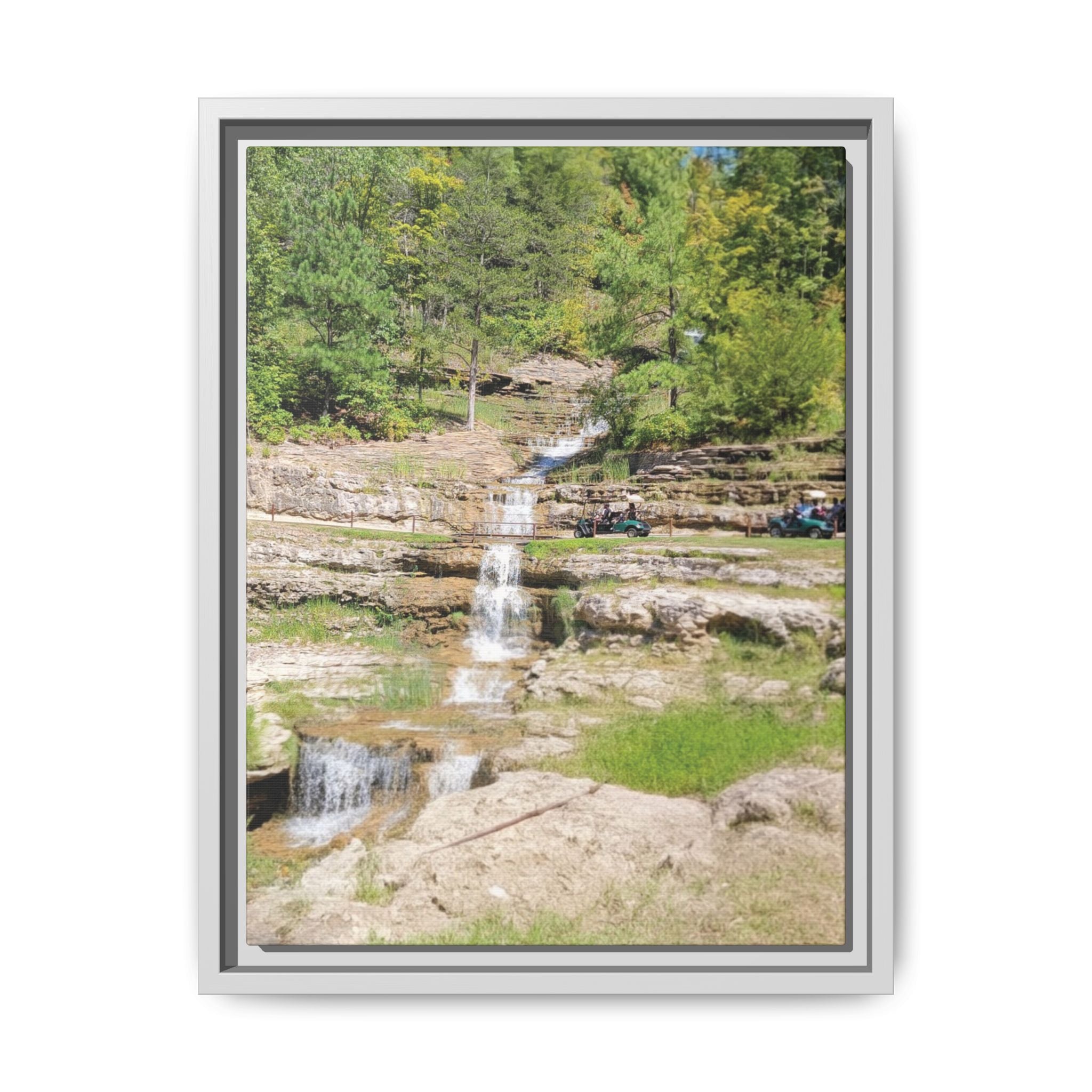 Waterfall Landscape Ozark Missouri Matte Canvas Framed Print