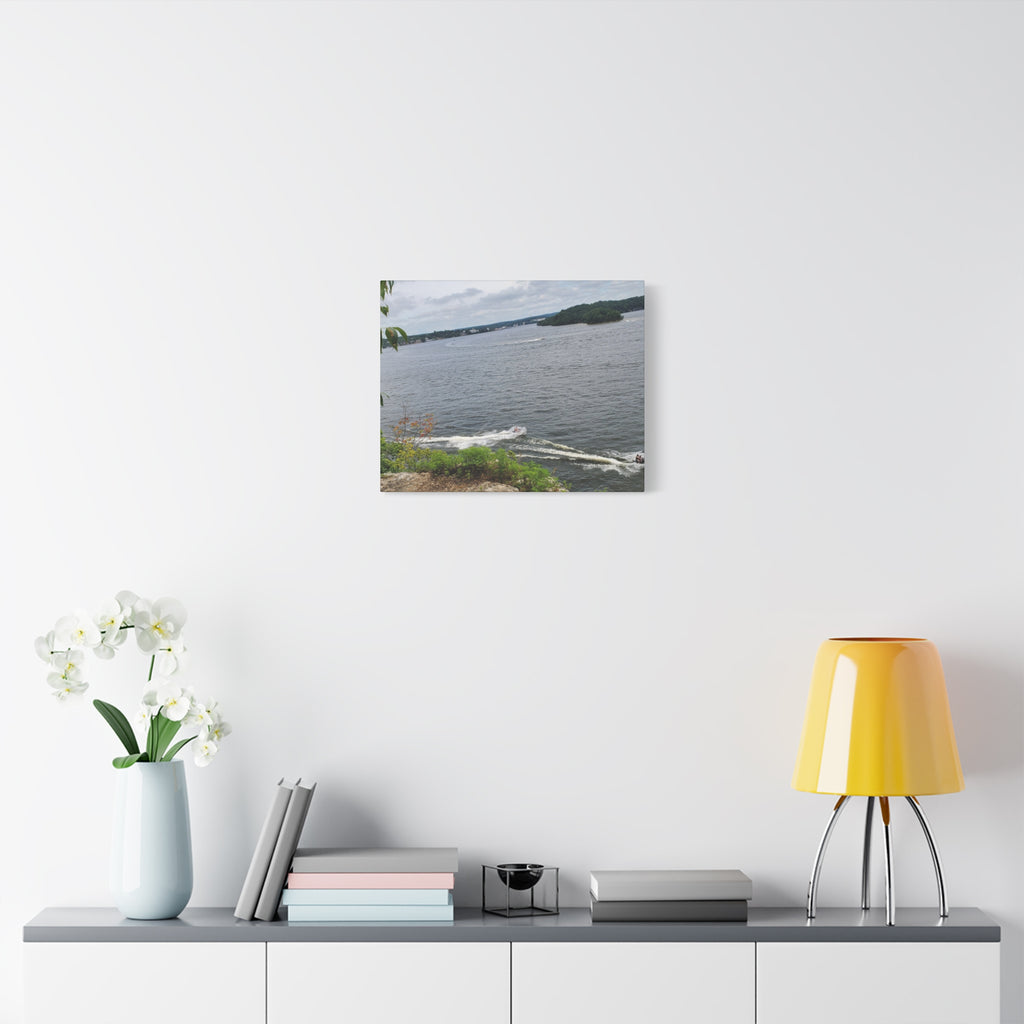 Lake View Speedboat Canvas