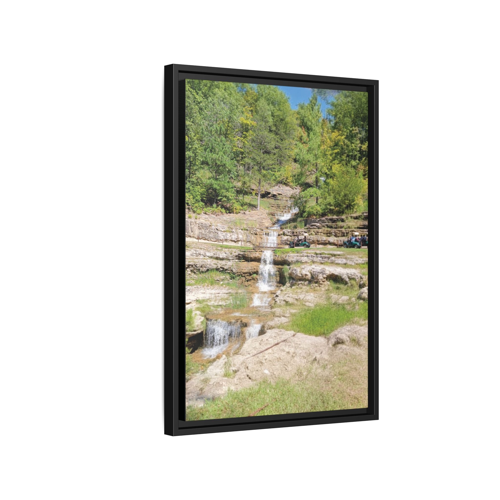 Waterfall Landscape Ozark Missouri Matte Canvas Framed Print