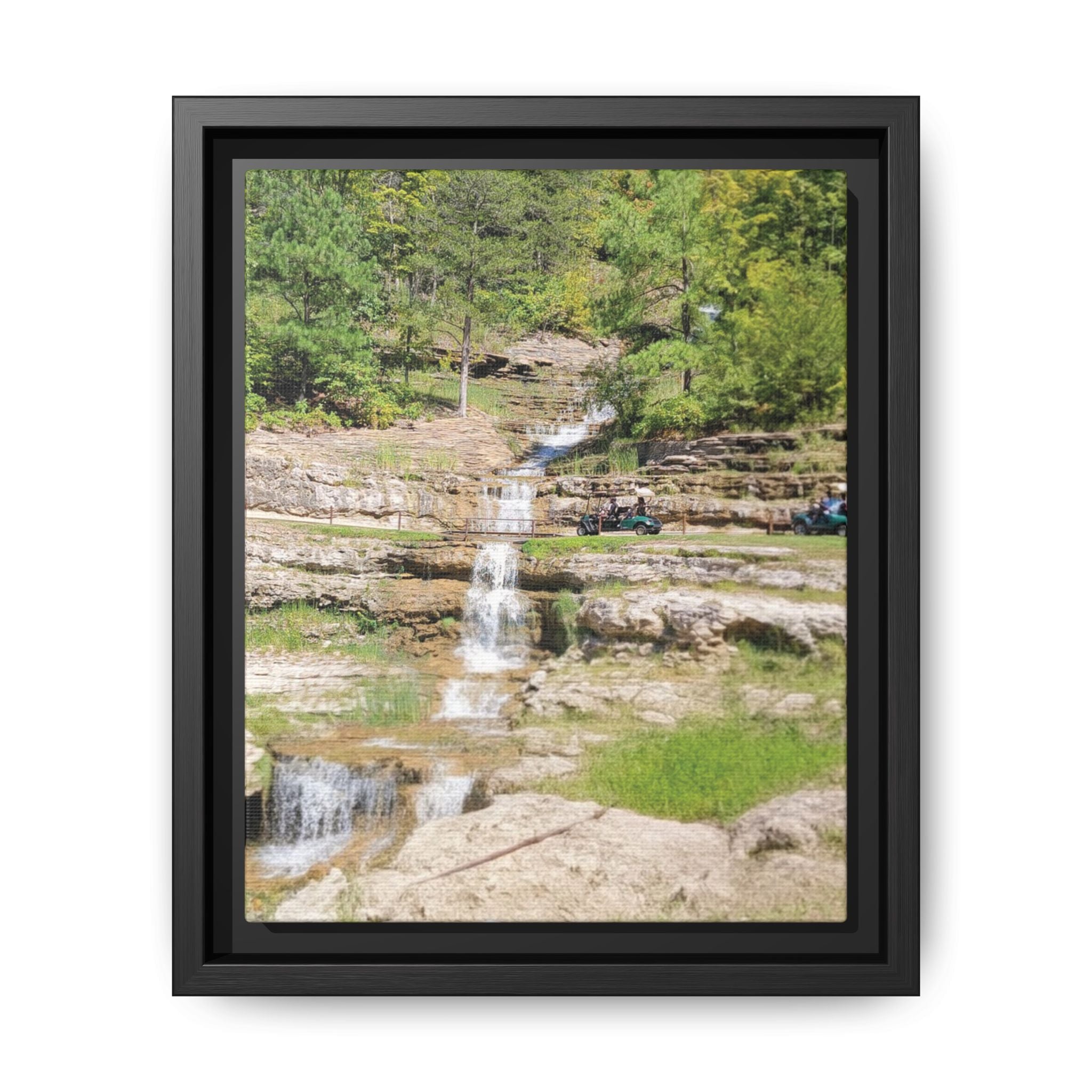 Waterfall Landscape Ozark Missouri Matte Canvas Framed Print