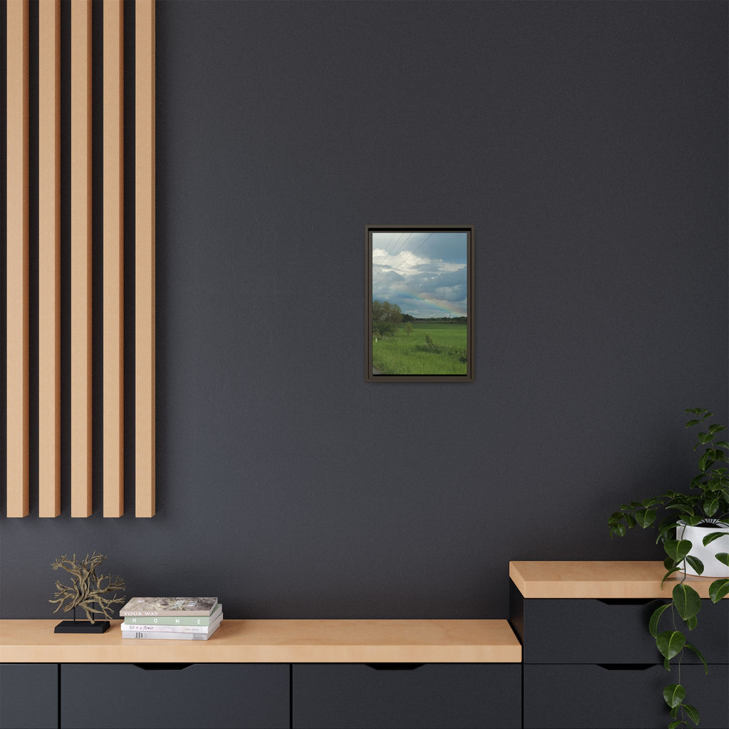 Rainbow Over Countryside Matte Canvas Framed