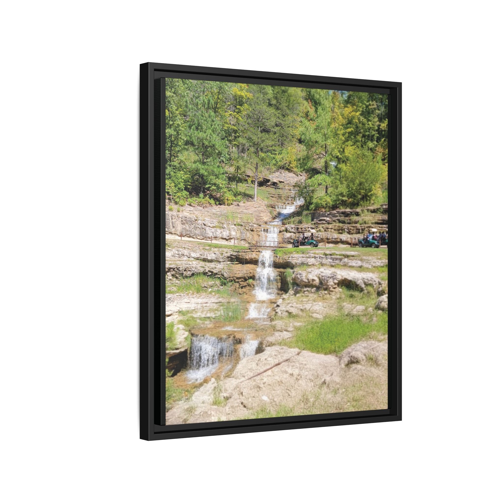 Waterfall Landscape Ozark Missouri Matte Canvas Framed Print