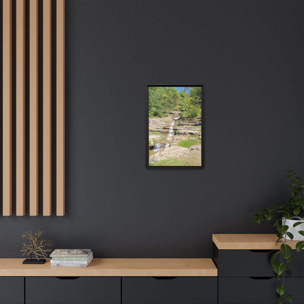 Waterfall Landscape Ozark Missouri Matte Canvas Framed Print