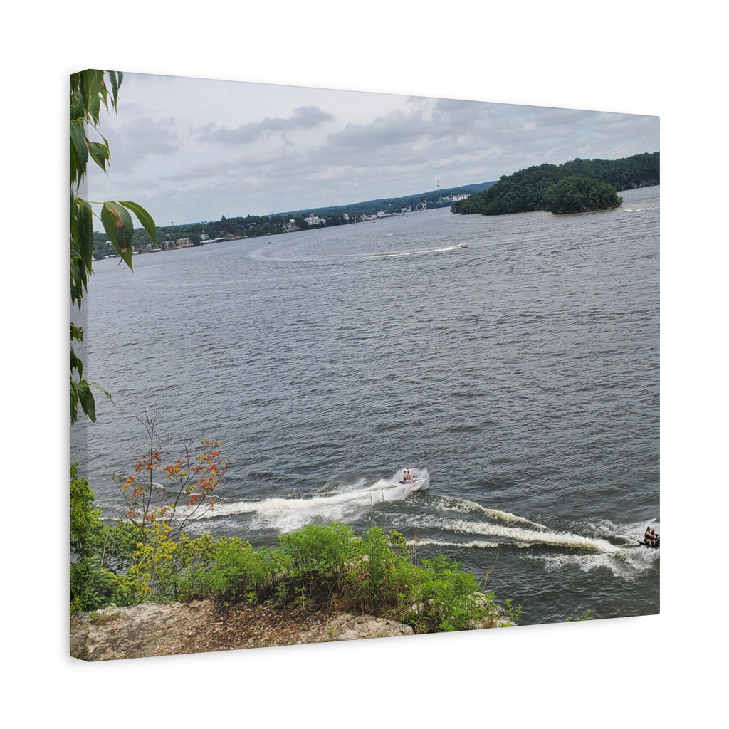 Lake View Speedboat Canvas