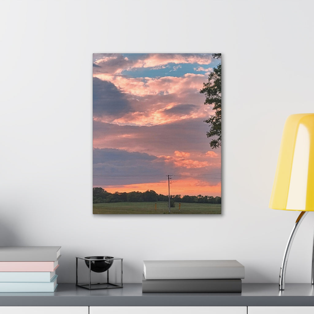 Pink Sunset Sky Canvas
