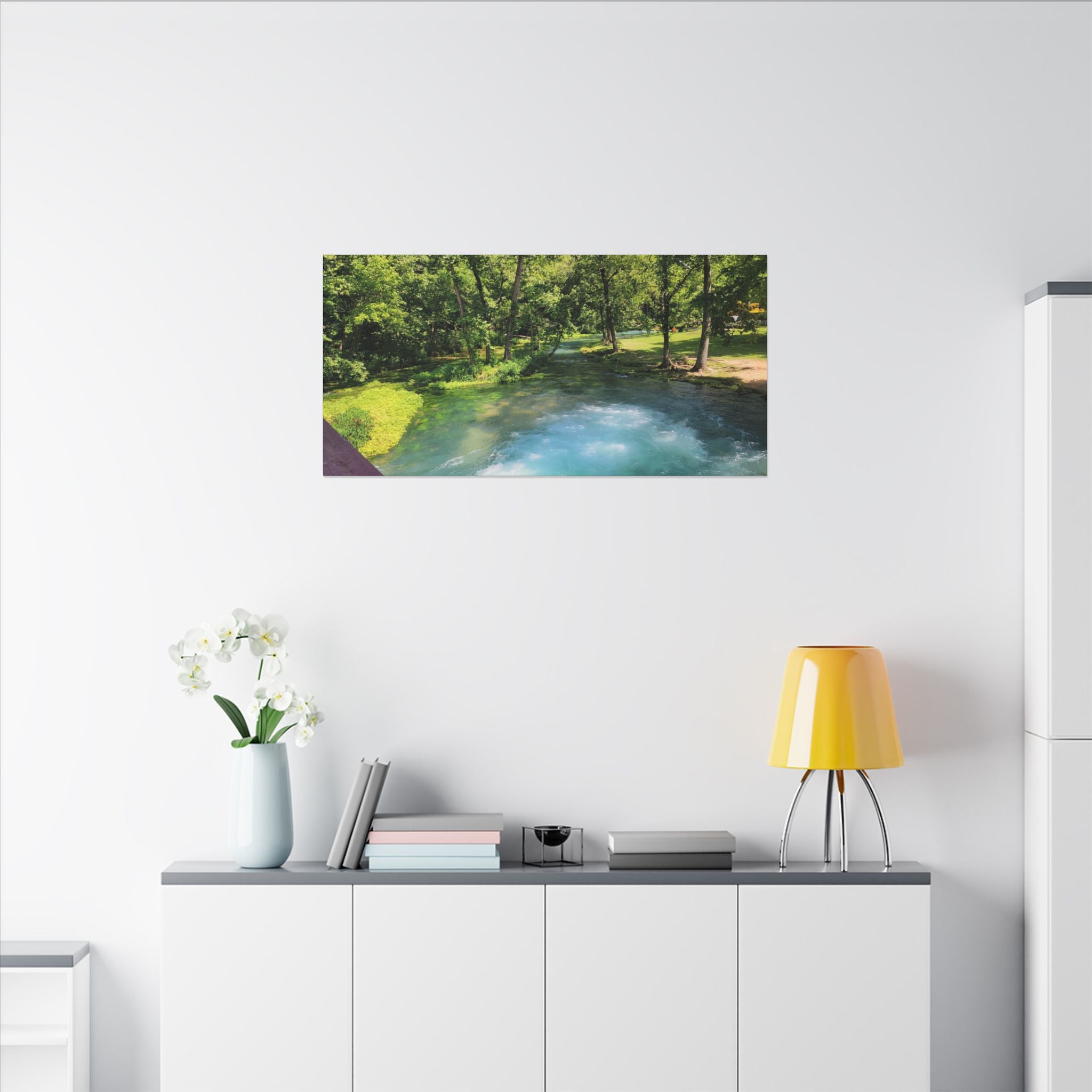 Spring River Landscape Matte Canvas