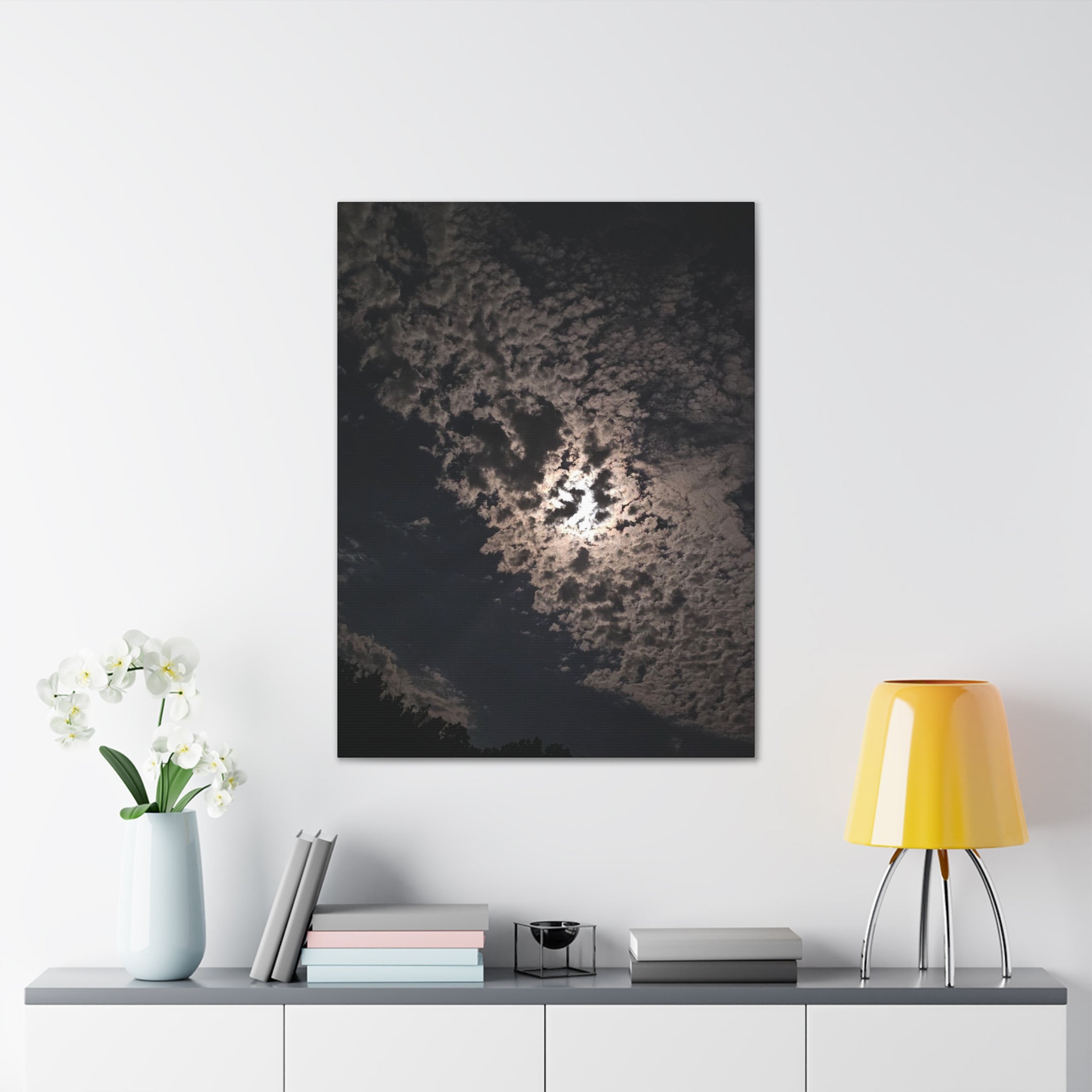 Moonlit Cloudscape Canvas