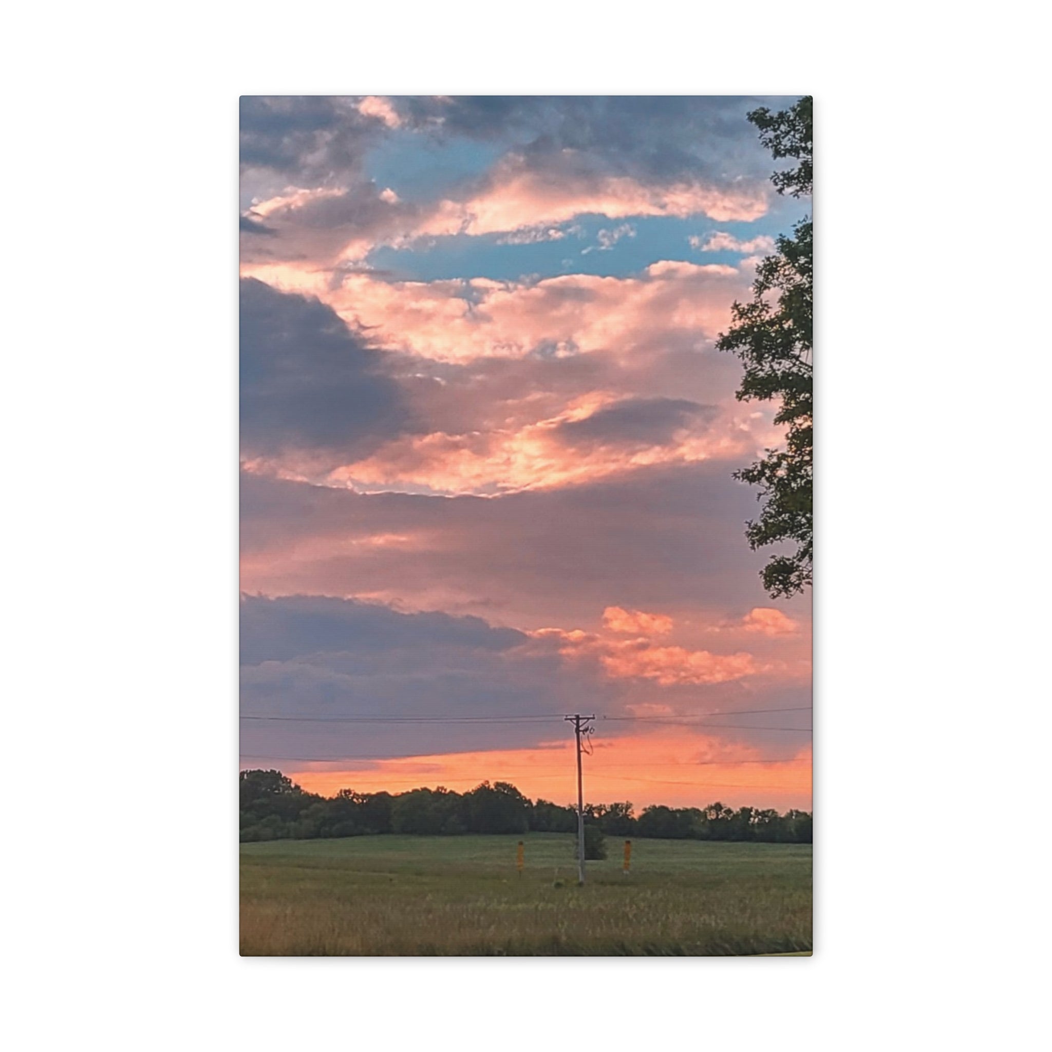Pink Sunset Sky Canvas