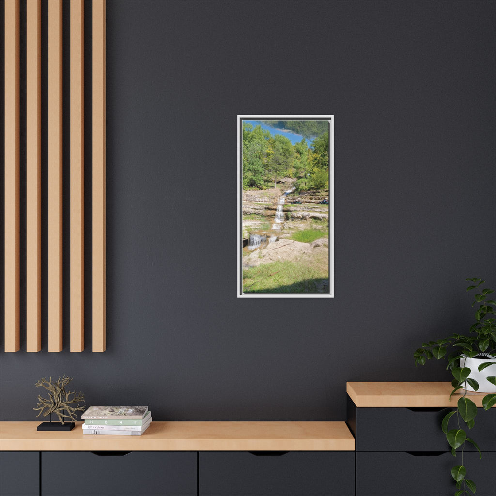 Waterfall Landscape Ozark Missouri Matte Canvas Framed Print