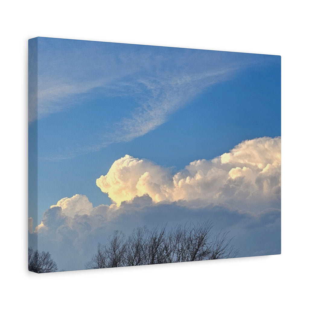 Sunlit Cumulus Clouds Matte Canvas