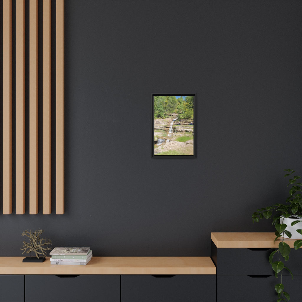 Waterfall Landscape Ozark Missouri Matte Canvas Framed Print