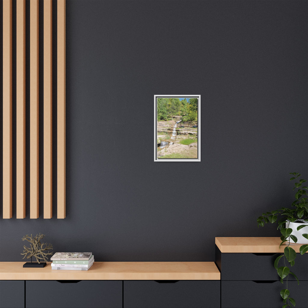 Waterfall Landscape Ozark Missouri Matte Canvas Framed Print